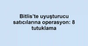 Bitlis’te uyuşturucu satıcılarına operasyon: 8 tutuklama