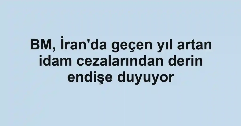 BM, İran'da geçen yıl artan idam cezalarından derin endişe duyuyor