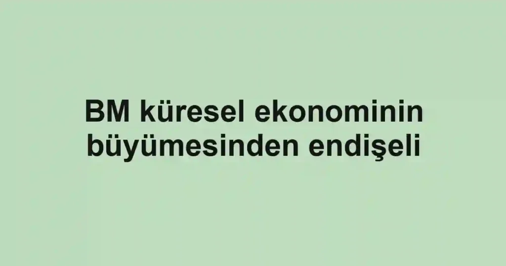 BM küresel ekonominin büyümesinden endişeli
