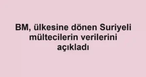 BM, ülkesine dönen Suriyeli mültecilerin verilerini açıkladı
