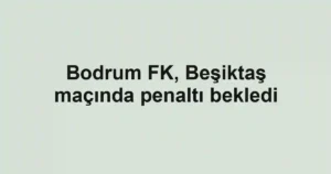 Bodrum FK, Beşiktaş maçında penaltı bekledi
