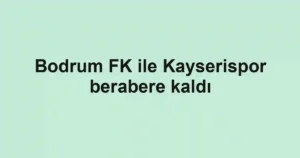 Bodrum FK ile Kayserispor berabere kaldı