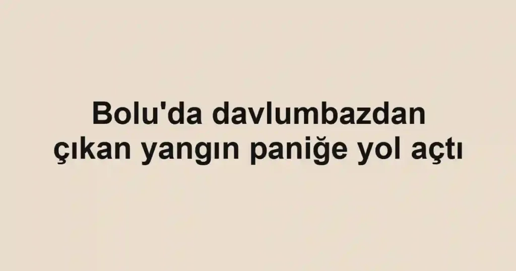 Bolu'da davlumbazdan çıkan yangın paniğe yol açtı