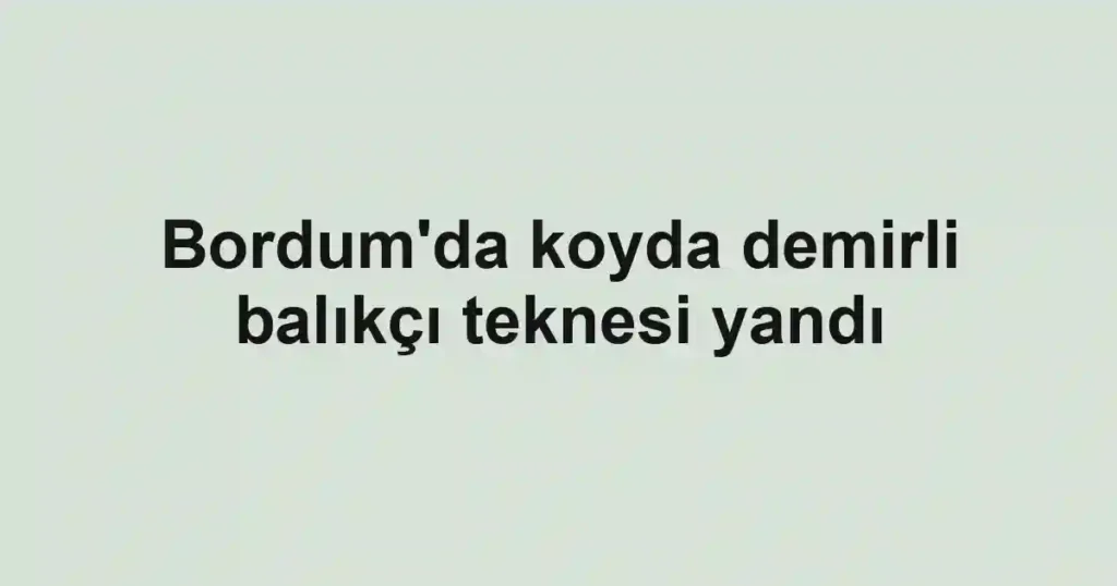 Bordum'da koyda demirli balıkçı teknesi yandı