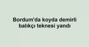 Bordum'da koyda demirli balıkçı teknesi yandı