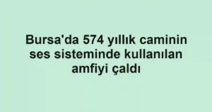 Bursa'da 574 yıllık caminin ses sisteminde kullanılan amfiyi çaldı