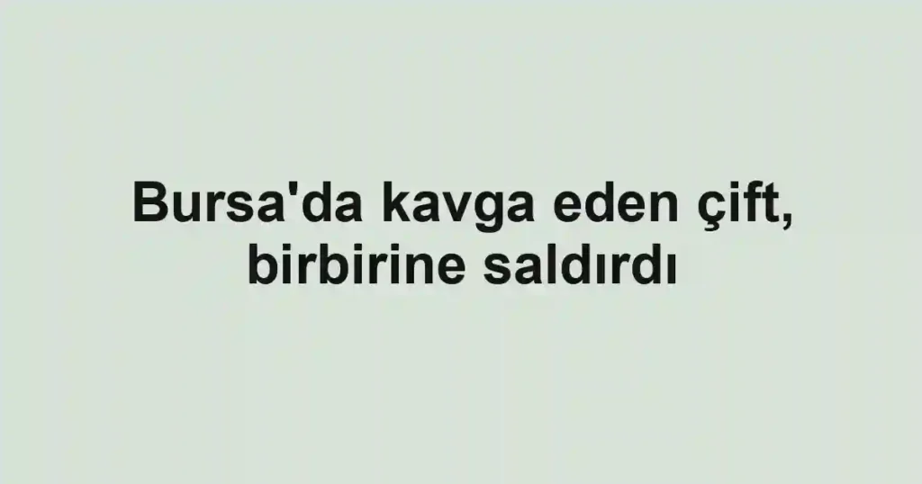 Bursa'da kavga eden çift, birbirine saldırdı