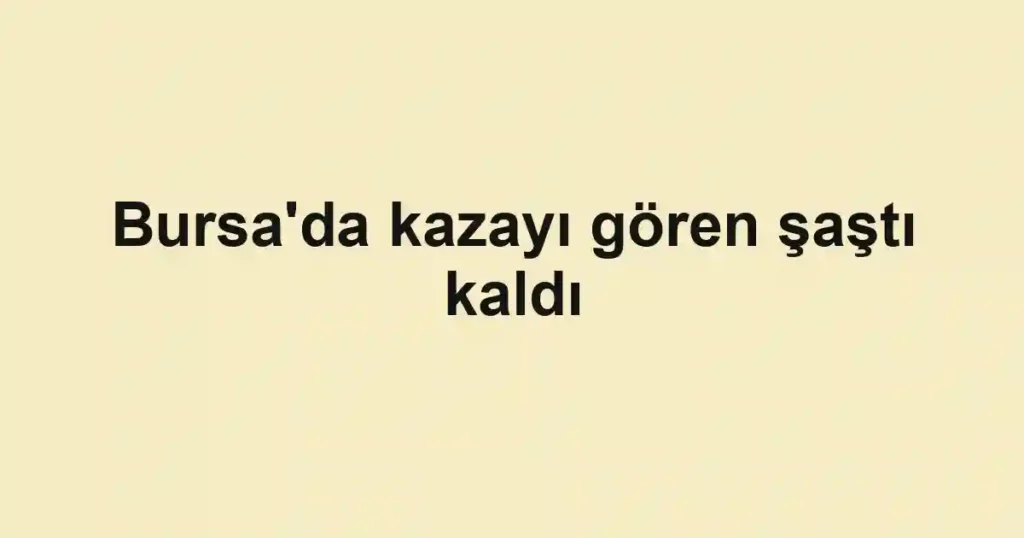 Bursa'da kazayı gören şaştı kaldı