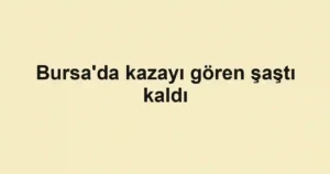Bursa'da kazayı gören şaştı kaldı