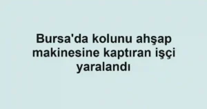 Bursa'da kolunu ahşap makinesine kaptıran işçi yaralandı