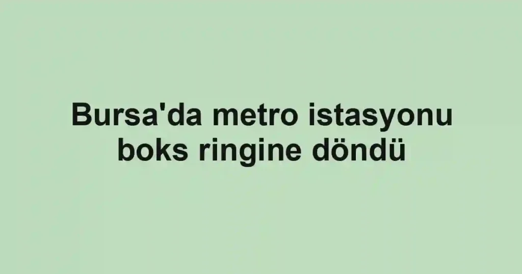 Bursa'da metro istasyonu boks ringine döndü