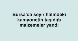 Bursa'da seyir halindeki kamyonetin taşıdığı malzemeler yandı