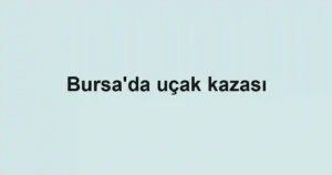 Bursa'da uçak kazası
