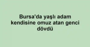 Bursa'da yaşlı adam kendisine omuz atan genci dövdü
