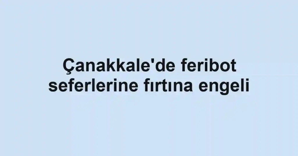 Çanakkale'de feribot seferlerine fırtına engeli