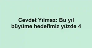 Cevdet Yılmaz: Bu yıl büyüme hedefimiz yüzde 4