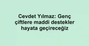Cevdet Yılmaz: Genç çiftlere maddi destekler hayata geçireceğiz