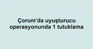 Çorum’da uyuşturucu operasyonunda 1 tutuklama