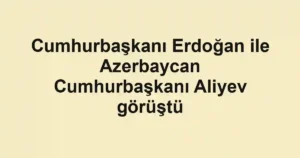 Cumhurbaşkanı Erdoğan ile Azerbaycan Cumhurbaşkanı Aliyev görüştü