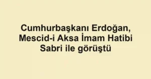 Cumhurbaşkanı Erdoğan, Mescid-i Aksa İmam Hatibi Sabri ile görüştü