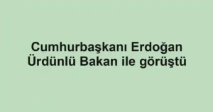 Cumhurbaşkanı Erdoğan Ürdünlü Bakan ile görüştü