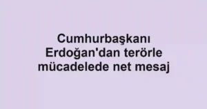 Cumhurbaşkanı Erdoğan'dan terörle mücadelede net mesaj