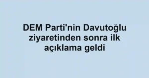 DEM Parti'nin Davutoğlu ziyaretinden sonra ilk açıklama geldi