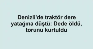 Denizli'de traktör dere yatağına düştü: Dede öldü, torunu kurtuldu