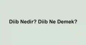 Diib Nedir? Diib Ne Demek?