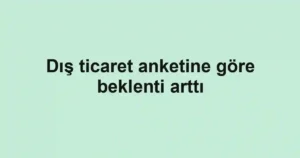 Dış ticaret anketine göre beklenti arttı