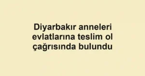 Diyarbakır anneleri evlatlarına teslim ol çağrısında bulundu