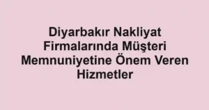 Diyarbakır Nakliyat Firmalarında Müşteri Memnuniyetine Önem Veren Hizmetler