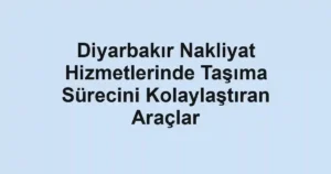 Diyarbakır Nakliyat Hizmetlerinde Taşıma Sürecini Kolaylaştıran Araçlar