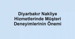 Diyarbakır Nakliye Hizmetlerinde Müşteri Deneyimlerinin Önemi