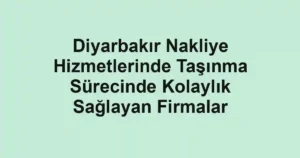 Diyarbakır Nakliye Hizmetlerinde Taşınma Sürecinde Kolaylık Sağlayan Firmalar