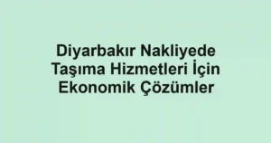 Diyarbakır Nakliyede Taşıma Hizmetleri İçin Ekonomik Çözümler