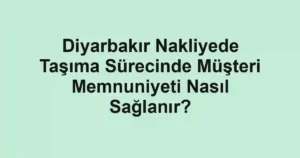 Diyarbakır Nakliyede Taşıma Sürecinde Müşteri Memnuniyeti Nasıl Sağlanır?