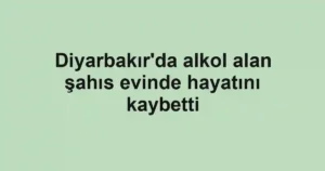 Diyarbakır'da alkol alan şahıs evinde hayatını kaybetti