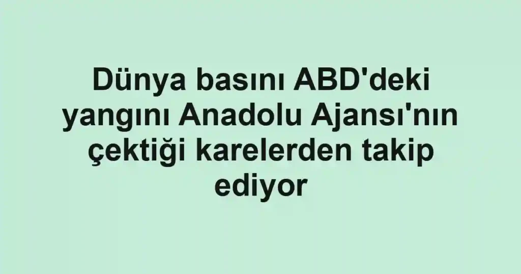 Dünya basını ABD'deki yangını Anadolu Ajansı'nın çektiği karelerden takip ediyor