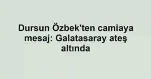 Dursun Özbek'ten camiaya mesaj: Galatasaray ateş altında