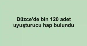 Düzce'de bin 120 adet uyuşturucu hap bulundu