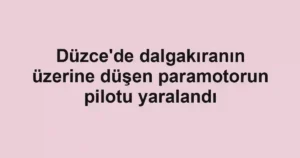 Düzce'de dalgakıranın üzerine düşen paramotorun pilotu yaralandı
