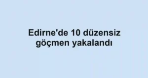 Edirne'de 10 düzensiz göçmen yakalandı