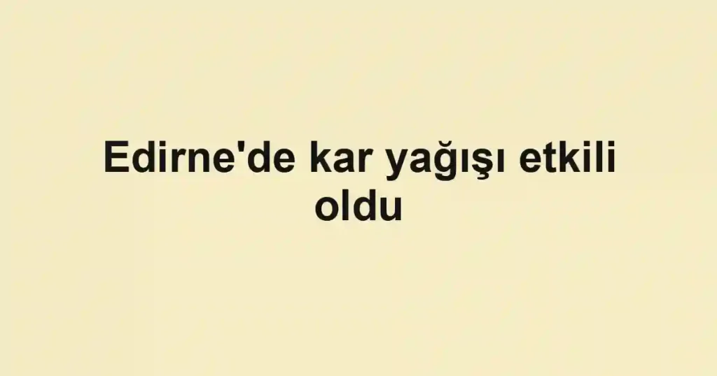 Edirne'de kar yağışı etkili oldu