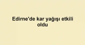 Edirne'de kar yağışı etkili oldu