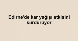 Edirne'de kar yağışı etkisini sürdürüyor