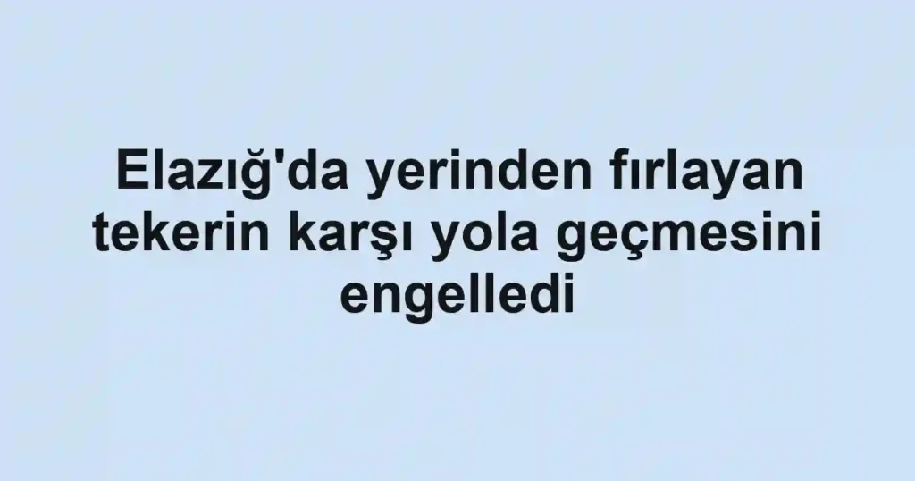 Elazığ'da yerinden fırlayan tekerin karşı yola geçmesini engelledi