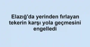 Elazığ'da yerinden fırlayan tekerin karşı yola geçmesini engelledi