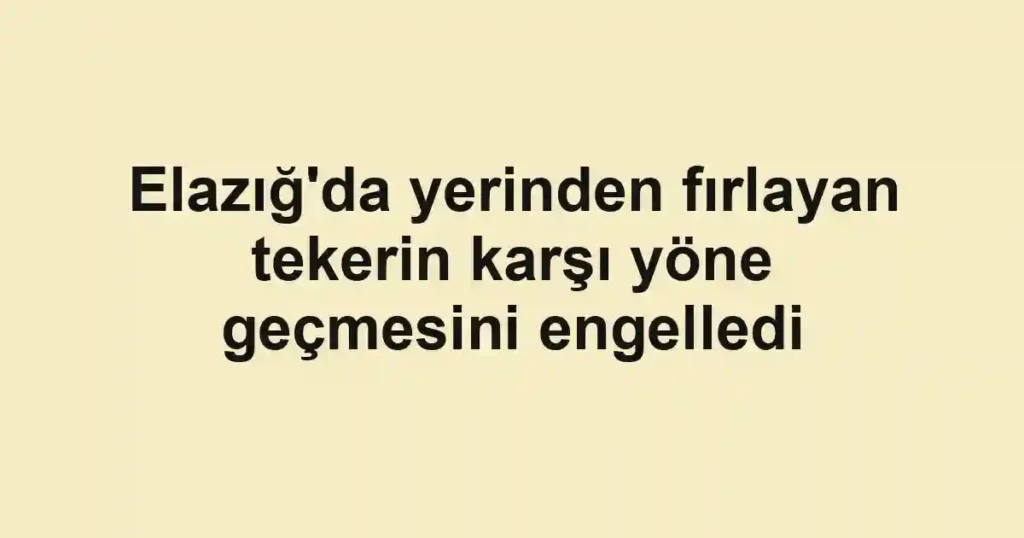 Elazığ'da yerinden fırlayan tekerin karşı yöne geçmesini engelledi