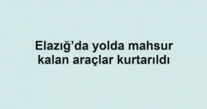 Elazığ’da yolda mahsur kalan araçlar kurtarıldı